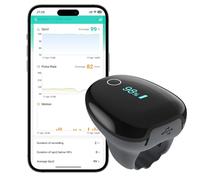 O2 Ring Blood Oxygen Monitor with Alarm Bluetooth Pulse Oximeter Tracks SpO2 and Heart Rate Rechargeable with App Report for Sleep Tracking