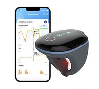 O2 Ring Pulse Oximeter with Alarm, Blood Oxygen Saturation Monitor with Bluetooth, Heart Rate Monitor, Continuously Tracking SpO2 and Heart Rate, App and PC Report, Rechargeable