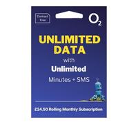 O2 Sim Card - Prepaid Rolling Unlimited Data SIM for 30 days - £24.50 monthly - Activate via QR code - No Credit Check (O2)