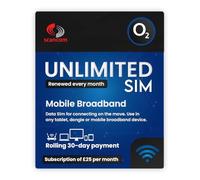 O2 Unlimited 5G Data SIM - Perfect for Unlocked Phones, Routers & Wi-Fi Dongles - Activate via QR Code - No Contract or Credit Check - £25/Month Rolling 30-Day Subscription