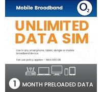 O2 Unlimited Data SIM Card UK PAYG - 1 Month