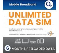O2 Unlimited Data SIM Card UK PAYG - 6 Month