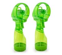 O2COOL 2 Pack Deluxe Misting Handheld Portable Misting Fan, Green