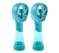 O2COOL 2 Pack Elite Battery Powered Handheld Water Misting Fans (Teal)