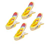 O2COOL Boca Clips - Beach Towel Clips for Beach Chairs, Pool and Patio Accessories Clothes Pins for Bags, 2-Pack (Tie Dye Flip Flop)