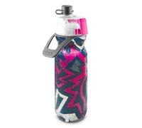 O2COOL Mist N Sip 20 oz Misting Sports Water Bottle Graffiti Pink