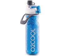 O2COOL Mist 'N Sip Misting Water Bottle 2-in-1 Mist And Sip Function With No Leak Pull Top Spout (Crackle Blue)