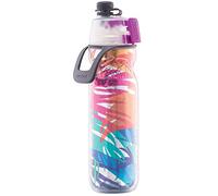 O2COOL Mist 'N Sip Misting Water Bottle 2-in-1 Mist And Sip Function With No Leak Pull Top Spout Reusable Sports Water Bottle - 20 oz (Palm Leaf)