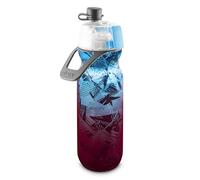 O2COOL Mist 'N Sip Misting Water Bottle 2-in-1 Mist And Sip Function With No Leak Pull Top Spout Reusable Sports Water Bottle - 20 oz (Ombre Prism Red)