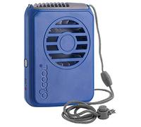O2COOL Personal Travel Rechargeable Battery Powered Neck Cooling Fan, Single Pack (Dark Blue)