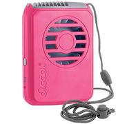 O2COOL Rechargeable Necklace Fan - Portable Hanging Neck Fan with Adjustable Lanyard - 3 Speed Vertical Air Flow - Micro USB Charging Cable Included (Raspberry, 1)
