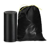 O2frepak 125Liter Large Kitchen Drawstring Trash Bags,Heavy Duty,Tasteless,Strong and 80x100cm Black Garbage Bags (30 Count Bulk)