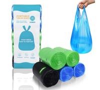 O2frepak 15 Litre Extra Strong Heavy Duty Bin Bags,Garbage Bags with Durable Drawstring,Waste Disposal Bags for Household or Commercial Use(150Counts,Colorful)