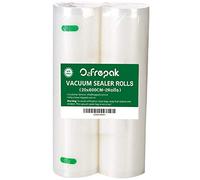 O2frepak 2Pack 20cmx600cm Food Textured Vacuum Sealer Bags Rolls with BPA Free,Heavy Duty Embossed Vacume Sealer Storage Bags Rolls for Food,Great for Sous Vide Cooking (Total 1200cm)