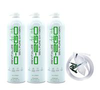 O2GO Oxygen Can with Mask and Tube 54L (3 x 18L Can) - 95% Pure Oxygen Lightweight Canister - Great for Sport, Work, Health, Party, Healthy Skin - Increased Concentration and Energy - Made in The UK