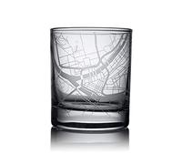 O3 DESIGN STUDIO Pittsburgh City Map Whiskey Glass, Unique Gift, 10.5 oz