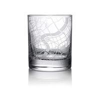 O3 DESIGN STUDIO Shanghai City Map Whiskey Glass, Unique Gift, 10.5 oz