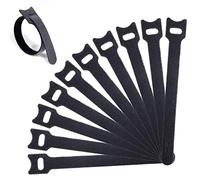 O4L Pack of 100 Black Velcro Cable Ties, 150 x 12 mm, Reusable, Adjustable, Easy to Use