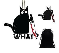 OAAO 1 Cat Keychain, With 1 Cat Brooch, 1 Storage Bag, Black Cat Key Ring, Metal Cat Key Ring, Creative Cat Pendant