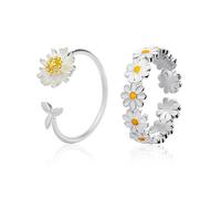 OAAO 1 piece daisy ring with 1 piece small daisy ring, ring jewelry, women's fashion jewelry, women's charm jewelry, fashion jewelry rings, women's jewelry, ring set