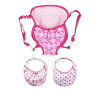 OAAO 1 piece Doll Carrier with 2 pieces Saliva Bandana, Adjustable Shoulder Strap, Mini Novelty Toys for Girls and Boys