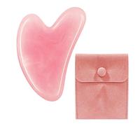 OAAO 1 Piece Heart-Shaped Gua Sha Stone and 1 Piece Storage Bag, Resin Massager, Massage Tool, Facial Massage Stones for Eyes, Neck Skin Care and Body Muscle Relaxation (Pink)