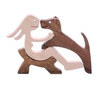 OAAO 1 Piece of Cute Wooden Dog Statue, Dog Home Decoration Ornament, Cute Pet Sculpture, Wooden Decorative Item, Ideal