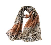 OAAO 1 Piece Soft Leopard Print Scarf, Stylish Lightweight Shawl and Scarf, Long Scarf for Women, Leopard Print Chiffon Silk Scarf, Shawl Scarf, Women's Clothing Accessories