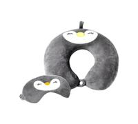 OAAO 1 Travel Pillow, 1 Eye Mask, Penguin Children's Travel Pillow, U-Shaped Airplane Travel Pillow, Cute Travel Neck Pillow, Travel Pillow Set Suitable for Adults and Children to Sleep In
