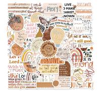 OAAO 100 Pcs Christian Boho Stickers - Inspirational Quotes, Vinyl Bible Designs for Decorating Journals, Luggage - Christian Gift
