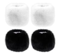 OAAO 2 Pairs Fluffy Warm Gloves, Women's Winter Wrist Cuffs, Hand Loops, Thickened Wrist Guards