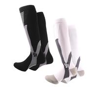 OAAO 2 Pairs Of Non-Slip Calf Compression Socks, Moisture-Absorbing And Deodorizing Cycling Compression Socks, Black And White High-Top Compression Socks, Outdoor Cycling Socks