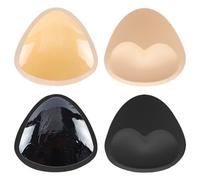 OAAO 2 Pairs Of Silicone Breast Pads, Love Self-Adhesive Breast Pads, Push-Up Nipple Patches, Breast Amplifier, Self-Adhesive Bra, Strapless Nipple Patches (Skin Color + Black)