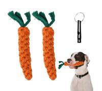 OAAO 2 Pieces Carrot Pet Toy, 1 Piece Dog Whistle, Dog Chew Toy, Teeth Cleaning Toy, Cotton Rope Braided Dog Toy, Suitable for Interacting and Throwing with Your Dog