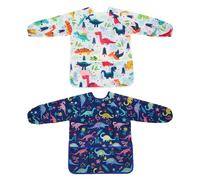 OAAO 2 Pieces Dinosaur Pattern Aprons for Kids, Waterproof Kids Paint, Painting Tools with Bag, Art Shorts Paint, Painting Overalls for Kids