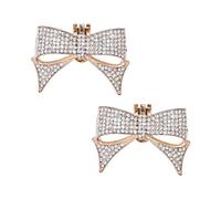 OAAO 2 Pieces Gold Bow Crystal Shoe Buckles, Shoe Jewelry Accessories, Translucent Diamond Shoe Buckles, Removable, Add Elegant Decoration to Women's Wedding Shoe Decoration.