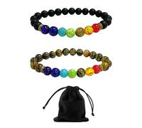 OAAO 2 Pieces Of Crystal Bracelets, 1 Piece Of Storage Bag, Agate Bracelet, Crystal Gemstone Bracelet, 8mm Rock Bracelet, Good Luck Crystal Bracelet, Healing Bracelet, Healing Crystal Bracelet