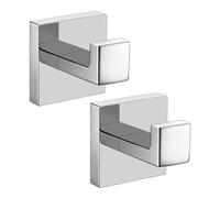 OAAO 2 Pieces of Hooks, Stainless Steel Hooks, Self-Adhesive Hooks, Thickened Hole-Free Hooks, Traceless Adhesive Hooks, Door Hooks, Towel Hooks, Bathroom Hooks, Strong Load-Bearing Hooks