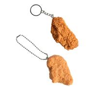 OAAO 2 Pieces of Simulated Keychains, In the Shape of Chicken Wings and Chicken Nuggets, Novelty Chicken Nugget Keychains, Funny, Weird and Humorous, The Best Gift for Anyone Who Likes to Eat Chicken