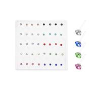 OAAO 20-Piece Colorful Nose Stud Set and 1 Black Storage Bag, Plastic Nose Studs, Butterfly Nose Studs, DIY Ear Stud Set, Unisex, Suitable for Christmas