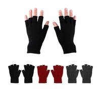 OAAO 3 Pairs of Half-Finger Gloves, Unisex Warm Fingerless Gloves, Winter Knitted Warm Gloves, Comfortable and Warm, Suitable for Skiing, Running, Driving, And Fishing