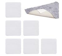 OAAO 6 Pieces Rug Gripper, Square Carpet Pads, Carpet Anti-Slip Fixing Stickers, Washable and Reusable, Suit for Wooden Floors and Tile Floors (10 * 10cm)