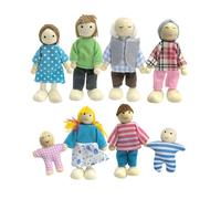 OAAO 8-Piece Wooden Figure Set, Dollhouse Accessories, Children's Toy Accessories, Mini-Doll Set for Playroom or Collection Display