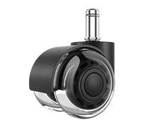 OAAZEPLGK 5 Pcs/lot 2 Inch Transparent Two-wheel Office Chair/universal Wheel Card Lever Pu Caster/mute Furniture Gaming Chair Pulley(2 inch-black)