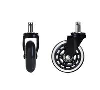 OAAZEPLGK 5PCS NAIERDI 3" Universal Mute Wheel Office Chair Caster Replacement 60KG Swivel Rubber Soft Safe Rollers Furniture Hardware(Stem Diameter 10mm)