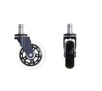 OAAZEPLGK 5PCS NAIERDI 3" Universal Mute Wheel Office Chair Caster Replacement 60KG Swivel Rubber Soft Safe Rollers Furniture Hardware(Stem Diameter 11mm)