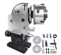 OABIWEGH Semi Universal Dividing Head Milling Set W/100/125/160/200mm Chuck+Tailstock, 3-jaw Chuck Dividing Head Set For Milling Grinding Drilling Machine(Size:4in/100mm Chuck)
