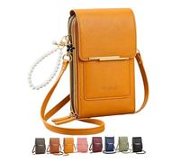 OADAA 2026 New Anti-Theft Leather Bag for Women, Touchscreen Phone Crossbody Bag for Women, Touchscreen Crossbody Purse with 1Pc Keychain (Yellow)