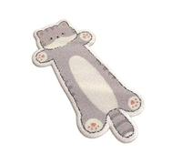 OADAA Cat Tufted Rug - 40X120cm, Cat Shaped Rug, Irregular Shaped Rugs, Washable Absorbent Non-Slip Fun Animal-shaped Cartoon Room Floor Mat, Soft Bedside Rugs for Bedroom, Cats Doormat (Style F)