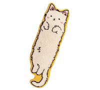 OADAA Cat Tufted Rug - 40X120cm, Cat Shaped Rug, Irregular Shaped Rugs, Washable Absorbent Non-Slip Fun Animal-shaped Cartoon Room Floor Mat, Soft Bedside Rugs for Bedroom, Cats Doormat, Style B